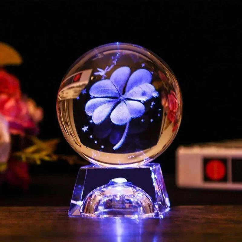 LED Crystal Ball 3D Solar System Planets Crystal Ball Glass Ball Home Decoration Valentine's Day Gift Ornament - Dabfavshop