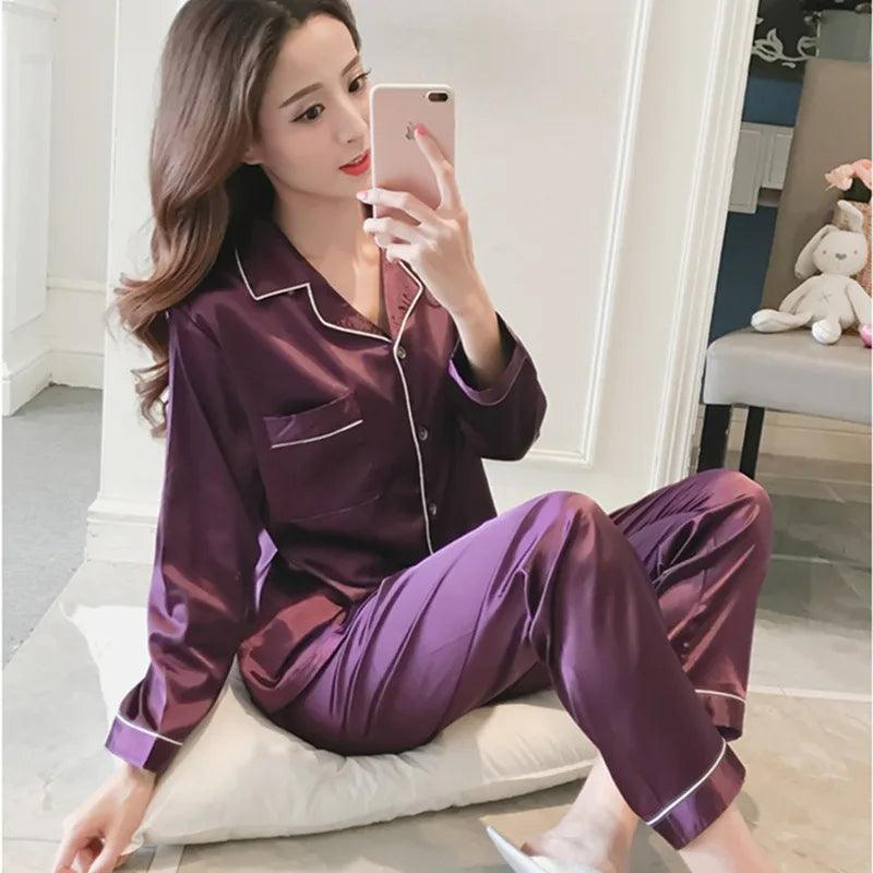 3X - 5X Womens Silk Pajamas - Dabfavshop