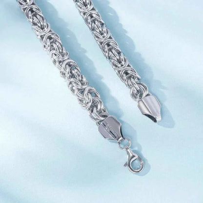 New S925 Sterling Silver Byzantine Emperor Chain Bracelet