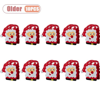1-10PCS Christmas Felt Gift Bag Creative Holiday Candy Apple Tote Bag for Kids Party Favor Bag for Christmas Eve Gift Wrapping Dabfavshop