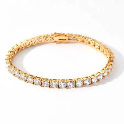3mm Tennis Chain 1 Row Bling Zircon Copper Material Necklace Hip Hop Man and Women Iced Out Jewelry Drop shipping Dabfavshop
