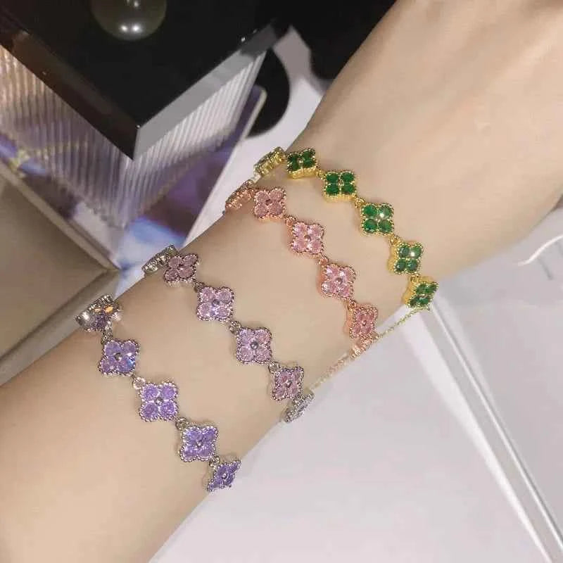 Moissanite clover bracelet