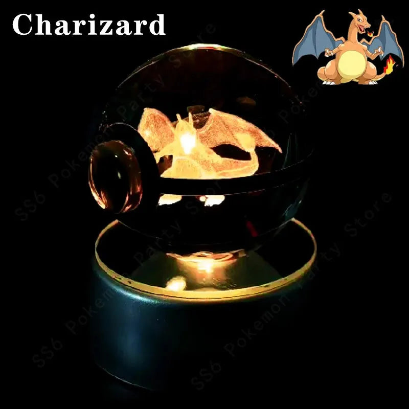 Pokemon 3D Crystal Ball Multi Color LED Light Base - Dabfavshop