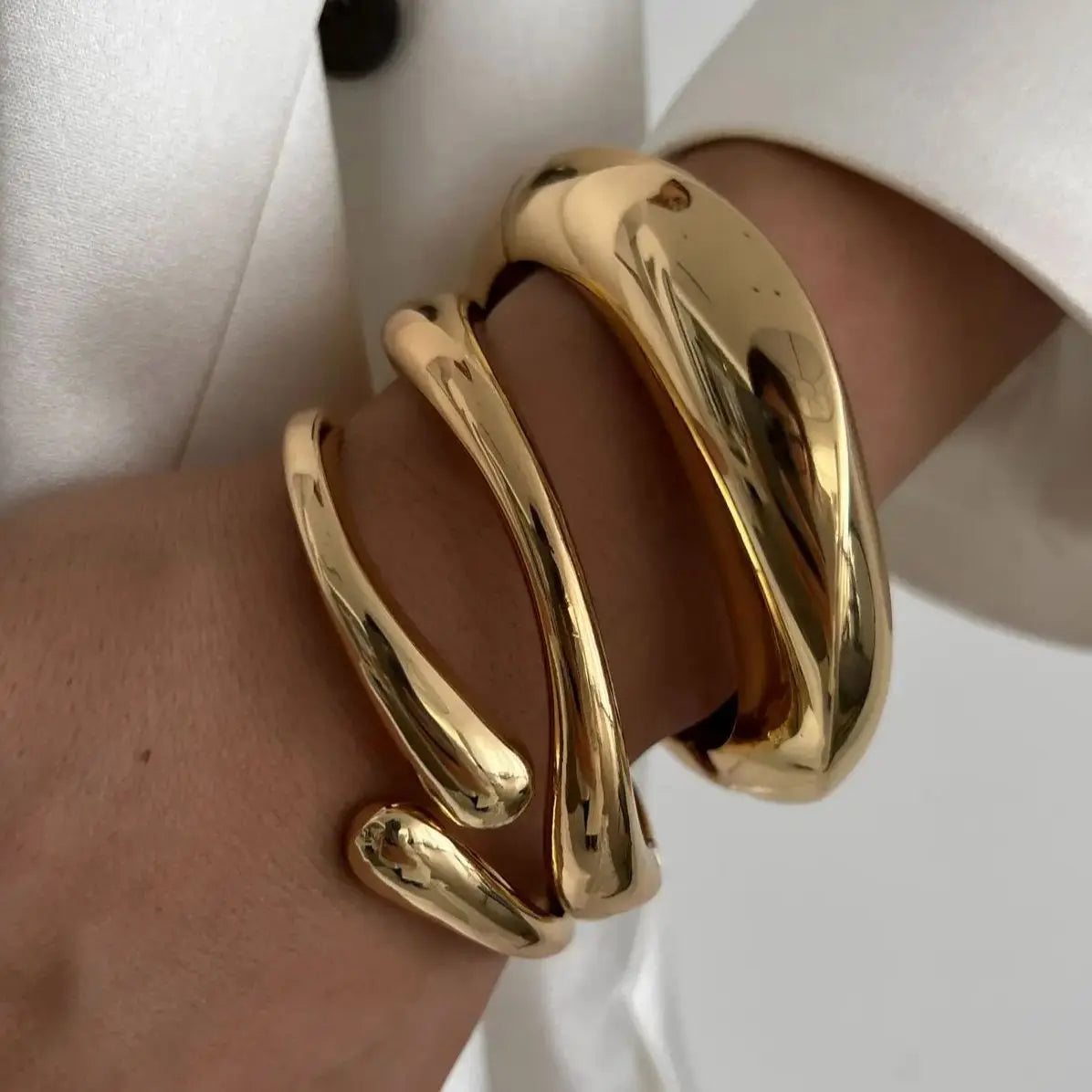 3 Styles Gold Silver Color Geometric Spring Bangles Dabfavshop