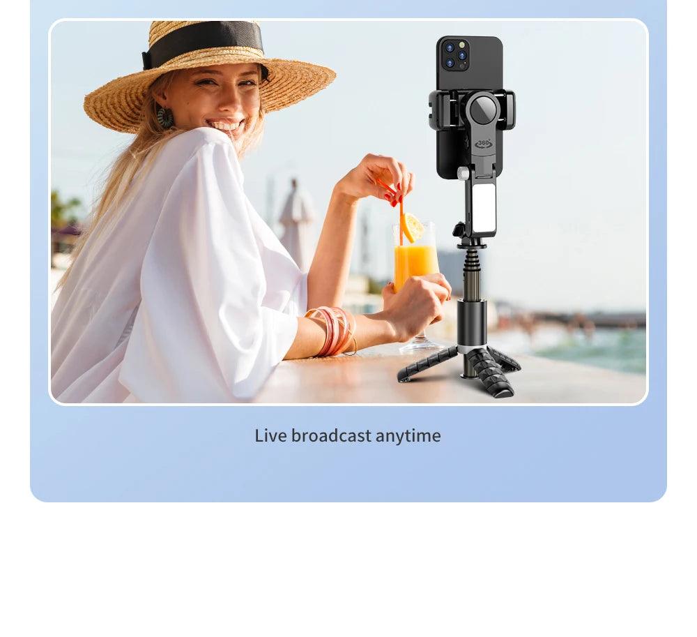 360 Rotation Following Shooting Mode Selfie Stick Tripod For Iphone - Dabfavshop