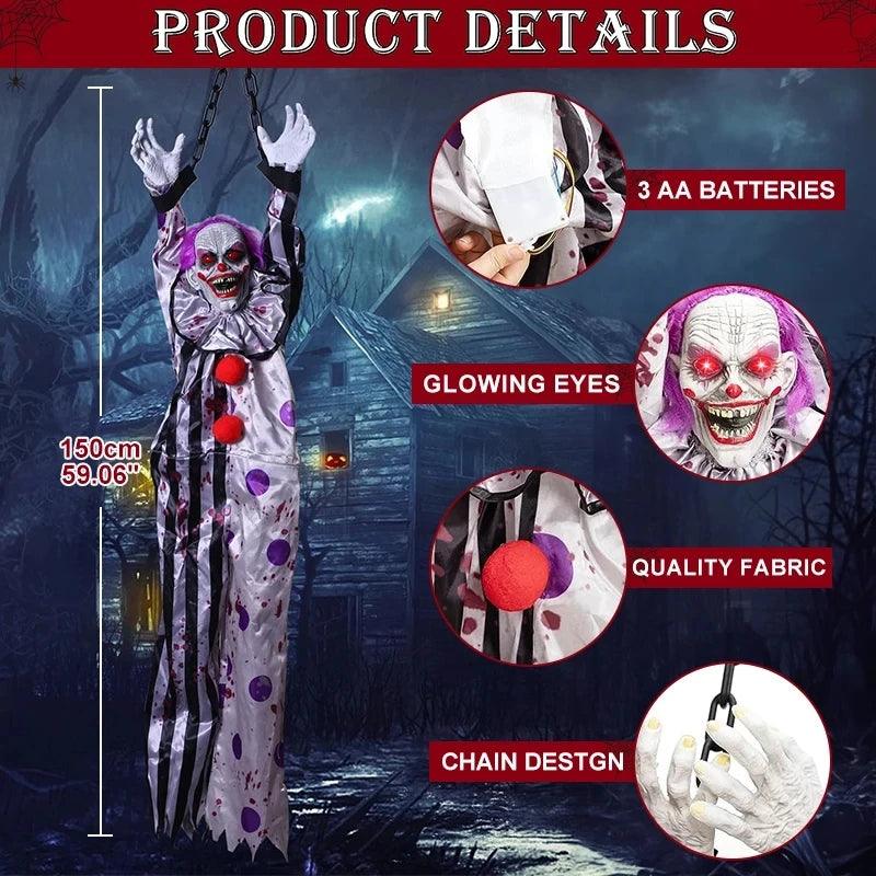 Voice Control Halloween Animatronics Decoration Hanging Clown - Dabfavshop