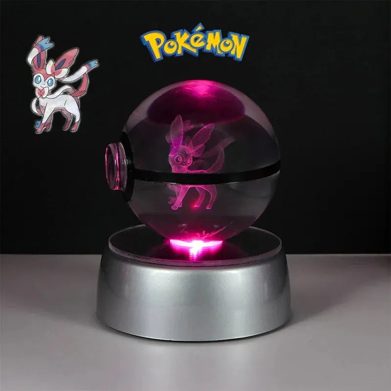 Pokemon 3D Crystal Ball Multi Color LED Light Base - Dabfavshop