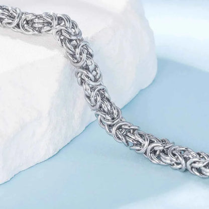 New S925 Sterling Silver Byzantine Emperor Chain Bracelet