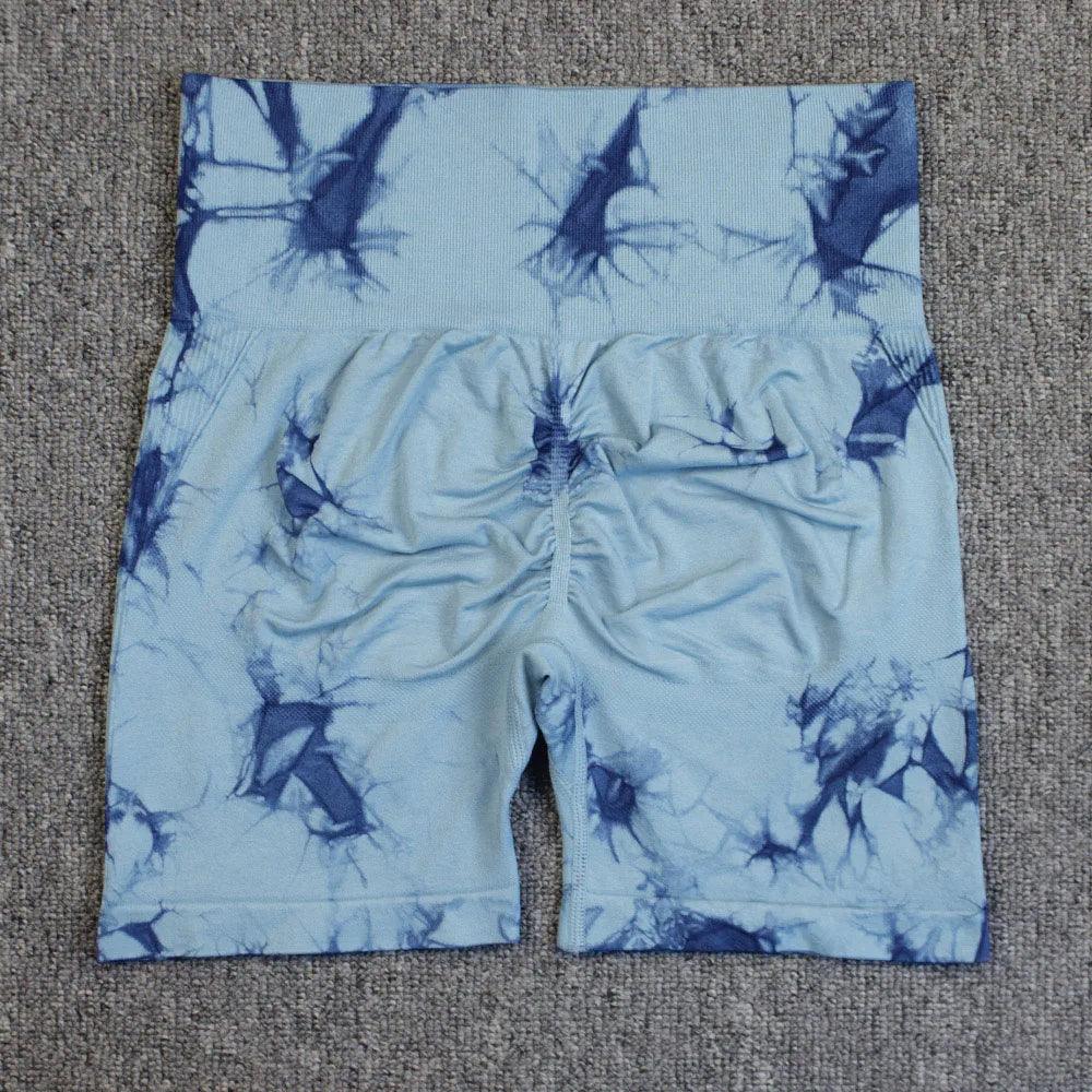 Seamless Tie Dye Sport Shorts For Women High Waist - Dabfavshop