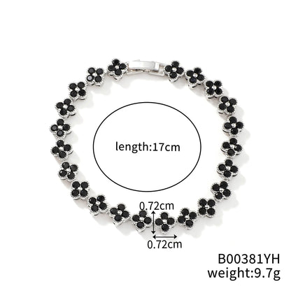 Crystal Flower Lucky Bracelet Women Personalized New Stainless Steel Bracelet Dabfavshop