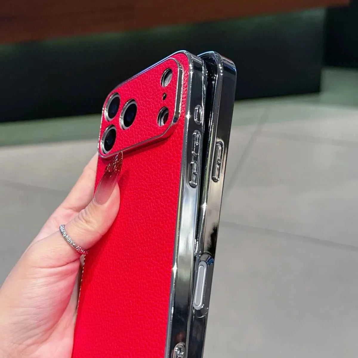 Leather Phone Case For iPhone Luxury Large Window Shockproof Cover