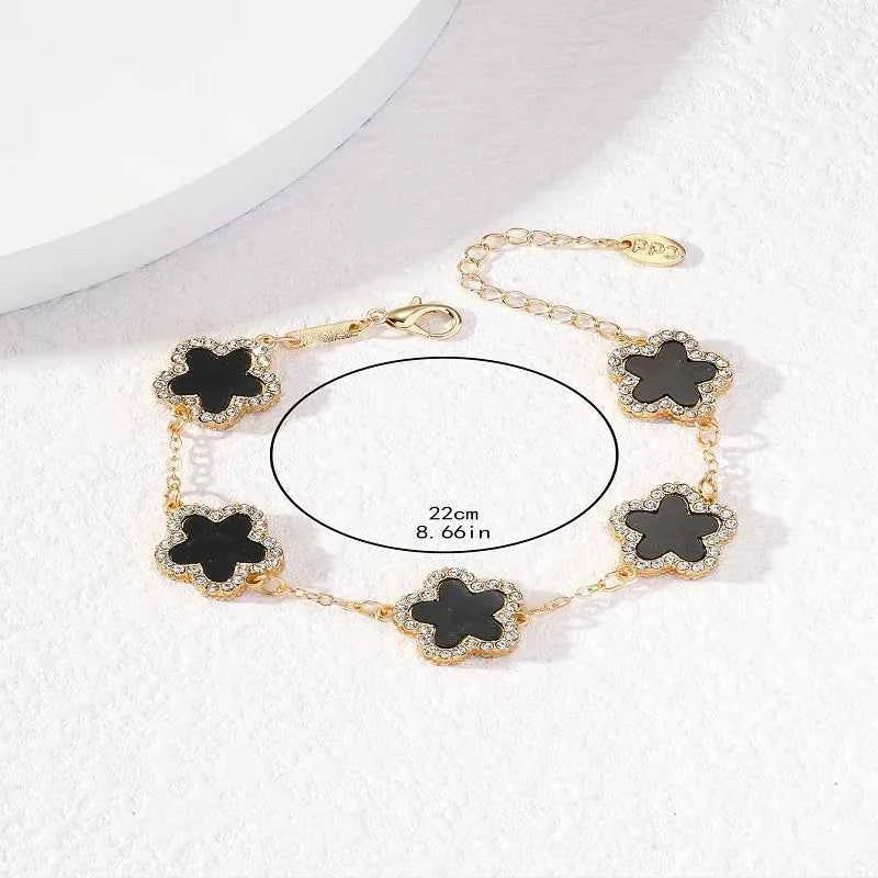 925 Sterling Silver Adjustable Flower Bracelets for Women Shiny Cubic Zircon Sweet Design Bracelet Party Jewelry Gifts