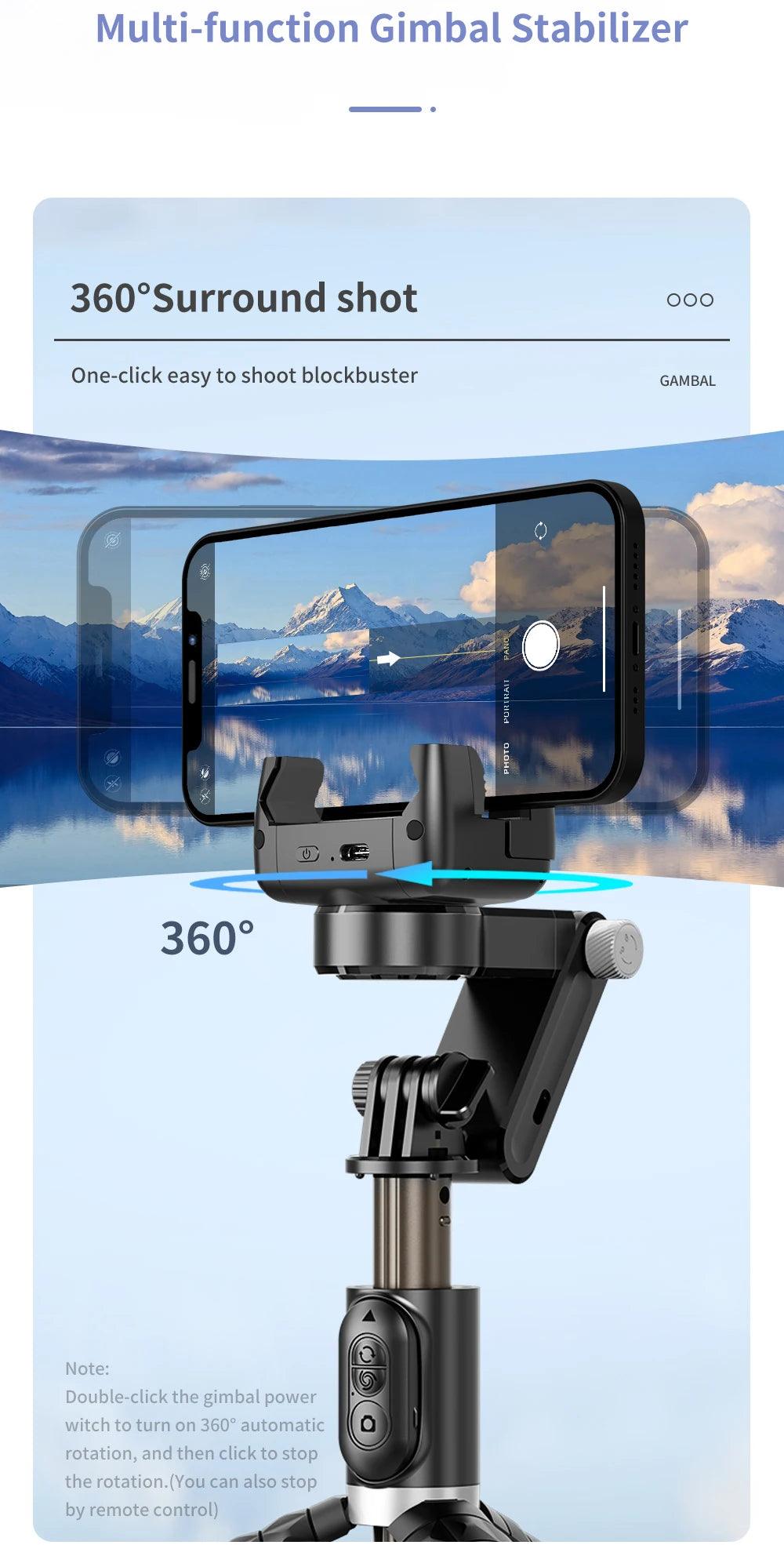 360 Rotation Following Shooting Mode Selfie Stick Tripod For Iphone - Dabfavshop