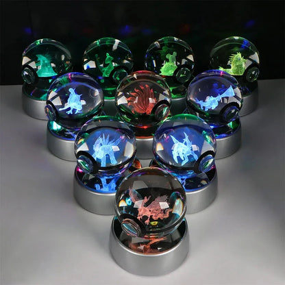 Pokemon 3D Crystal Ball LED Night Light - Dabfavshop