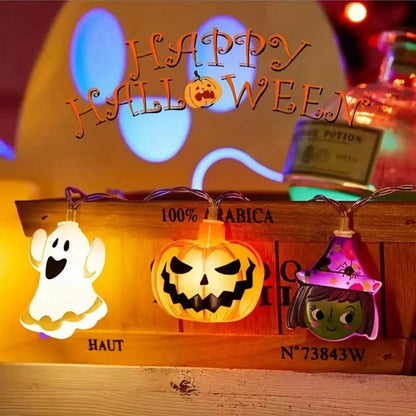 Pumpkin Ghost Spider Web Halloween Party LED String Lights - Dabfavshop