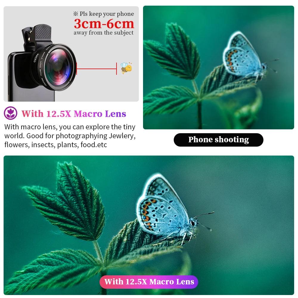 USLION 2 in 1 Phone Lens .45x Ultra Wide Angle - Dabfavshop