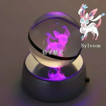 New Pokemon Multi Color Crystal Ball With LED Light Base - Dabfavshop