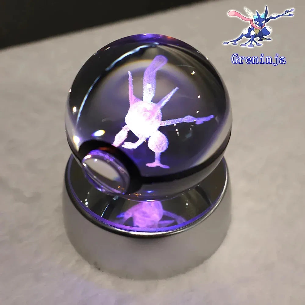 Pokémon 3D Crystal Ball With Multi Color LED Base - Dabfavshop