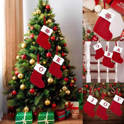 Christmas Alphabet Knitting Sock Christmas Tree Ornament