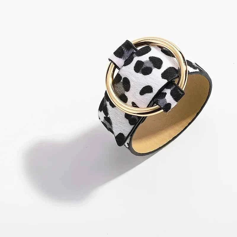 Elegant Leather Leopard Bracelet