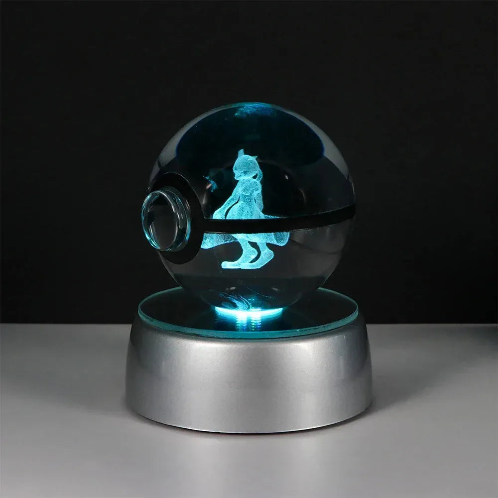 Pokemon 3D Crystal Ball Multi Color LED Light Base - Dabfavshop