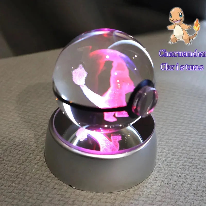 Pokémon 3D Crystal Ball With Multi Color LED Base - Dabfavshop