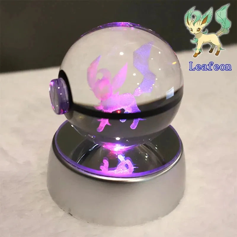 Pokémon 3D Crystal Ball With Multi Color LED Base - Dabfavshop