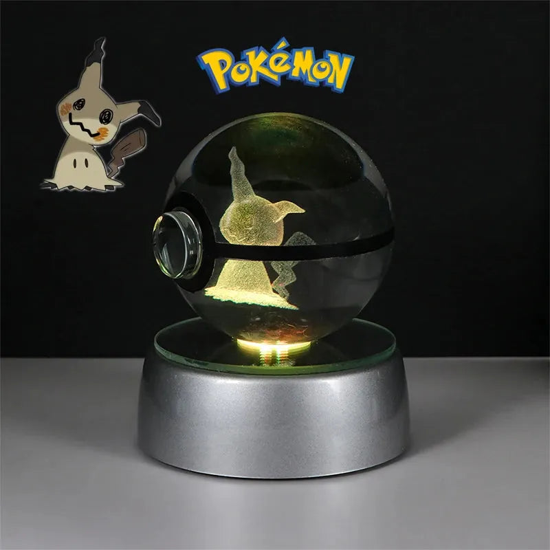 Pokemon 3D Crystal Ball Multi Color LED Light Base - Dabfavshop