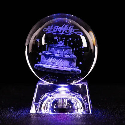 LED Crystal Ball 3D Solar System Planets Crystal Ball Glass Ball Home Decoration Valentine's Day Gift Ornament - Dabfavshop