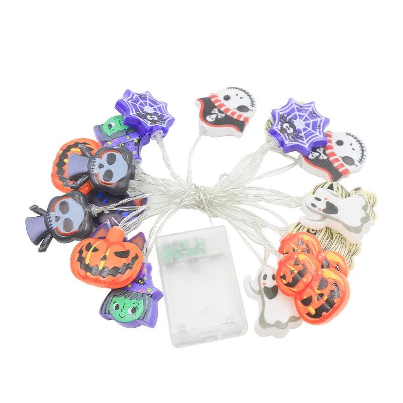 Pumpkin Ghost Spider Web Halloween Party LED String Lights - Dabfavshop