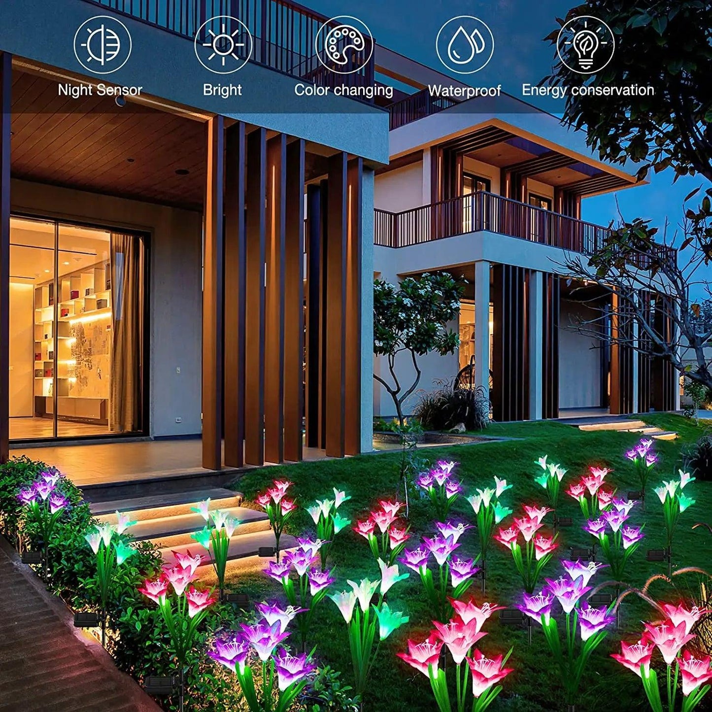 Outdoor Solar Garden Led Light Multi-Color Changing Lily - Dabfavshop