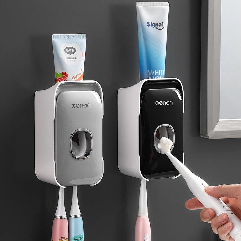 Wall Mounted Automatic Toothpaste Dispenser With Toothbrush Holder - Dabfavshop