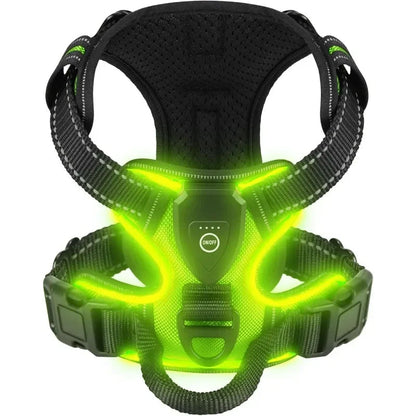 LED Luminous Dog Harnesses for Dog Walking Safety At Night USB Rechargeable Dog Vest with Three LED Light Modes Dabfavshop