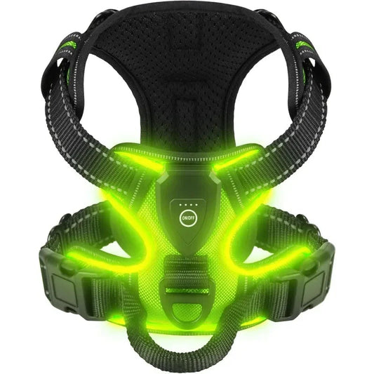 LED Luminous Dog Harnesses for Dog Walking Safety At Night USB Rechargeable Dog Vest with Three LED Light Modes Dabfavshop