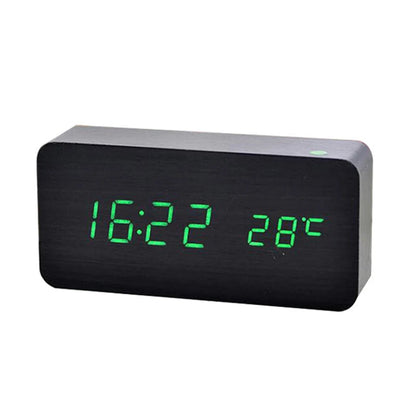 Wooden Digital Alarm Clock, LED Alarm Clock with Temperature Desk Clocks for Office,Bedside Clock Dabfavshop