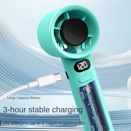 Portable Hand Fan , 120 Wind Speeds, Mini Bladeless Handheld Fan, USB Rechargeable Personal Highspeed Fans Dabfavshop
