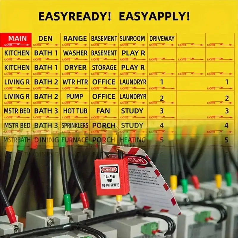 VoltVault Labels – No More Guesswork, Just Flip & Know! Monking Office Supplies Store
