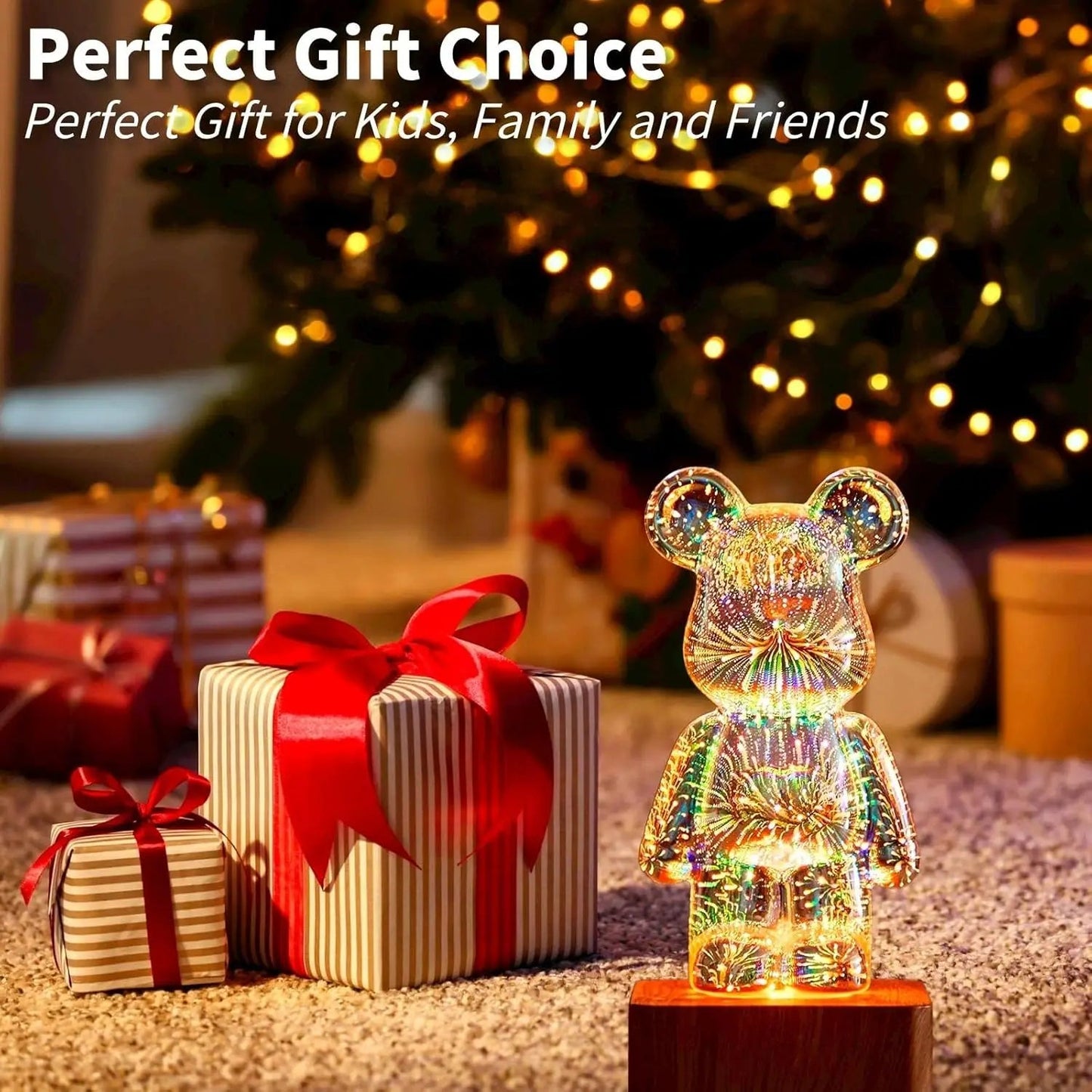 LED 3D Bear Fireworks Night Light Dabfavshop