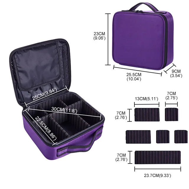New Makeup Bag for Women Travel Waterproof Necessary Beauty Brush Embroidery Tool Storage Cosmetic Case Professional Makeup Box Dabfavshop