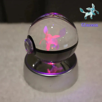 Pokémon 3D Crystal Ball With Multi Color LED Base - Dabfavshop