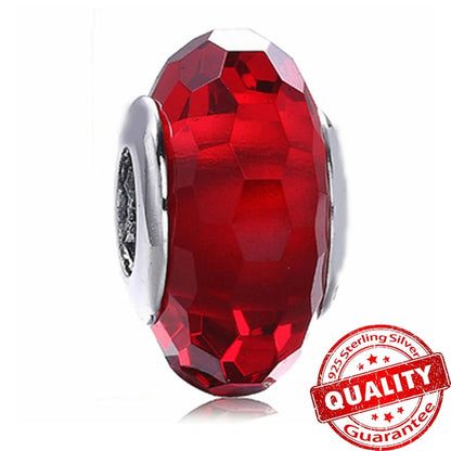 Colorful Flower Murano Glass Charm Fit Original Bracelet Necklace Heart 925 Sterling Silver Murano Glass Fine Jewelry Dabfavshop
