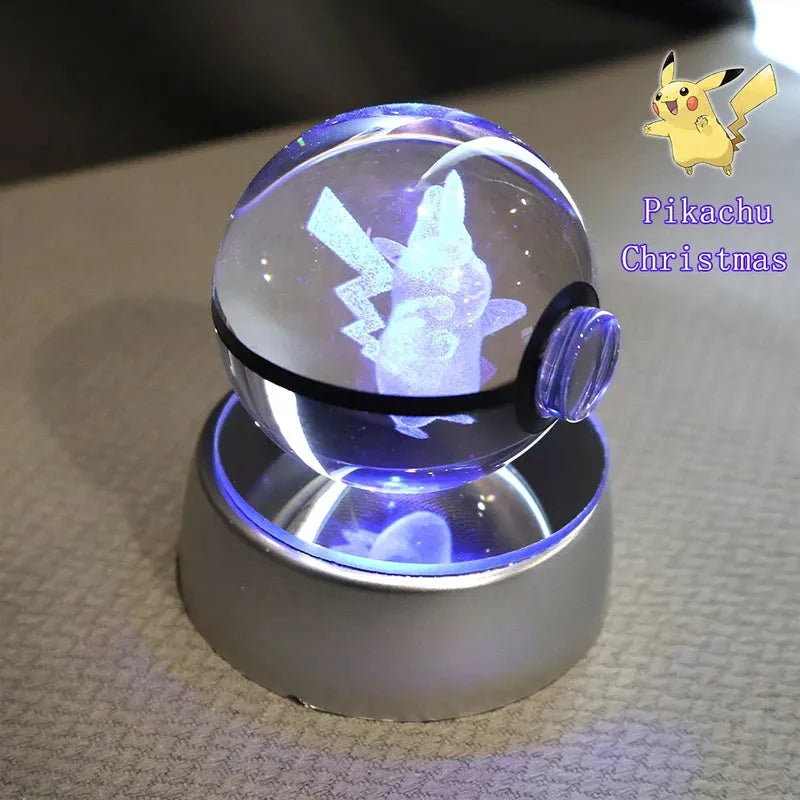 Pokémon 3D Crystal Ball With Multi Color LED Base - Dabfavshop