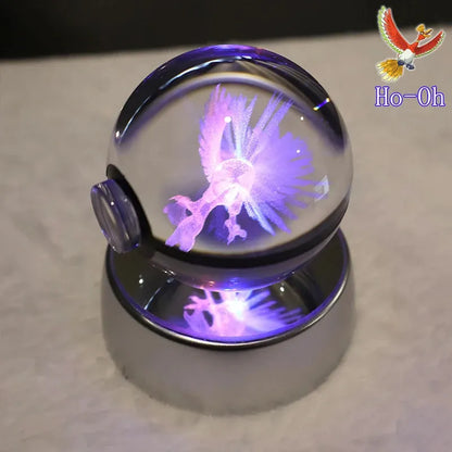 Pokémon 3D Crystal Ball With Multi Color LED Base - Dabfavshop