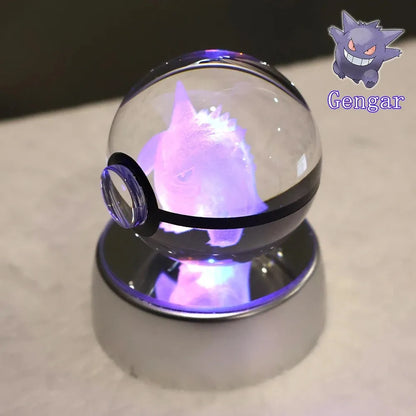 Pokémon 3D Crystal Ball With Multi Color LED Base - Dabfavshop