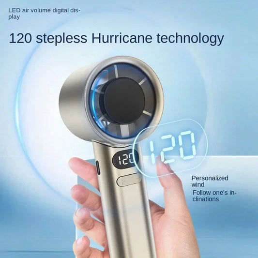 Portable Hand Fan , 120 Wind Speeds, Mini Bladeless Handheld Fan, USB Rechargeable Personal Highspeed Fans Dabfavshop