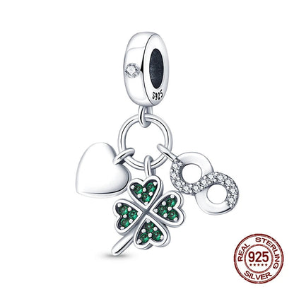 925 Silver Charms 3mm Original Bracelet Four Leaf Clover Dabfavshop
