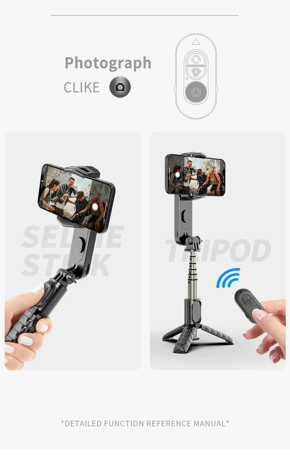 Handheld AI Stabilizer Wireless Bluetooth Selfie Stick Tripod - Dabfavshop