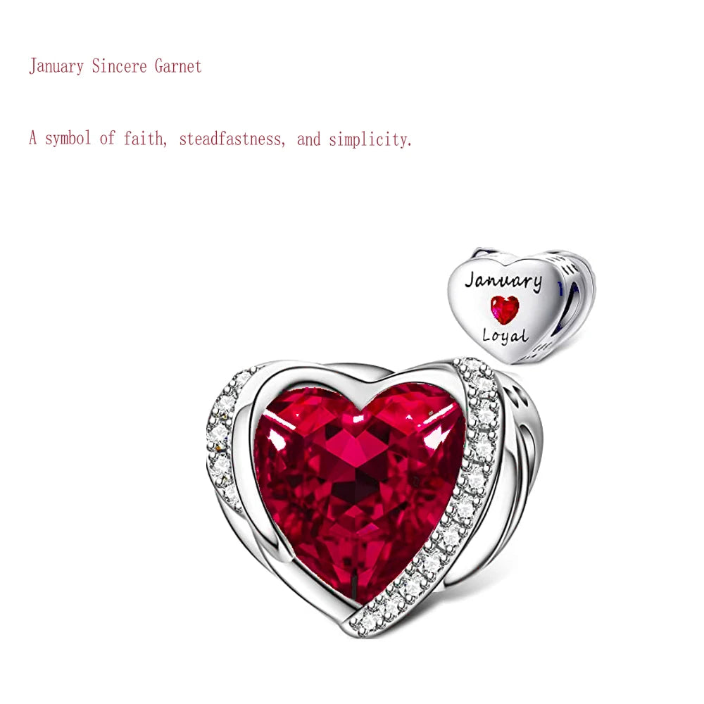 New S925 Silver Birthdayfrom January to December Birthstone Talisman Fit Bead Suitable for Original Bracelet DIY Women's Jewelry Dabfavshop