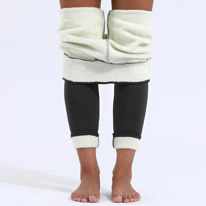 High Waist Women Lamb Fleece Leggings - Dabfavshop