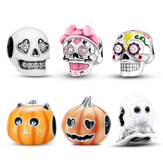 Glow in Skull And Pumpkin Charms Beads Fit 3mm Original Bracelet Dabfavshop
